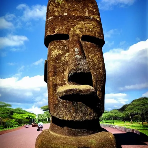 Prompt: a Moai as a rapper