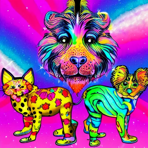 Image similar to Lisa Frank and Jim Henson collaboration