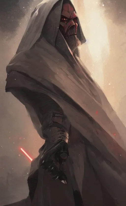 Image similar to « beautiful comic style portrait of sith lord by greg rutkowski, very detailed »