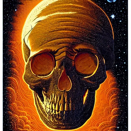 Image similar to ngc 3132 melting mysterious skull landscape by Casey Weldon, dan mumford 8k ultra high definition, upscaled, perfect composition , golden ratio, edge of the world, image credit nasa nat geo