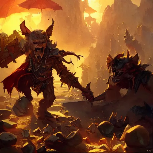 Image similar to goblin steal a bag of gold coins, hearthstone art style, epic fantasy style art by Craig Mullins, fantasy epic digital art, epic fantasy card game art by Greg Rutkowski