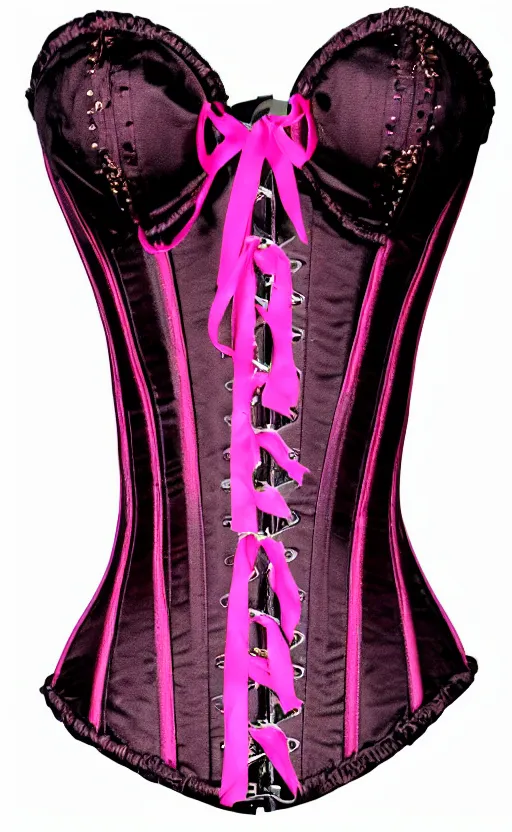 Image similar to pierced corset with pink ribbon rococo