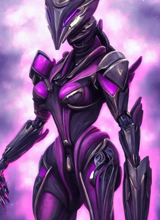 Image similar to cinematic, hyperdetailed elegant beautiful stunning giantess anthropomorphic mecha hot female dragon goddess, sharp spines, sharp metal ears, smooth purple eyes, smooth fuschia skin, silver armor, bigger than galaxy, epic proportions, epic scale, macro giantess, warframe, destiny, furry, dragon art, goddess art, giantess art, furaffinity, octane