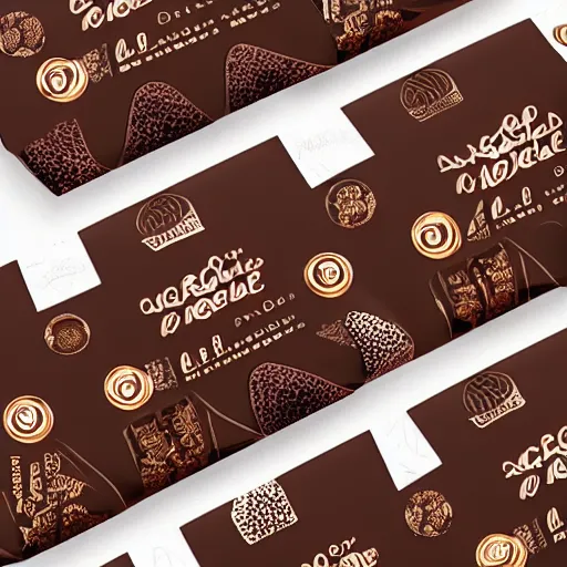 Prompt: chocolate packaging design, premium, bold colours, patterns, behance, packaging of the world