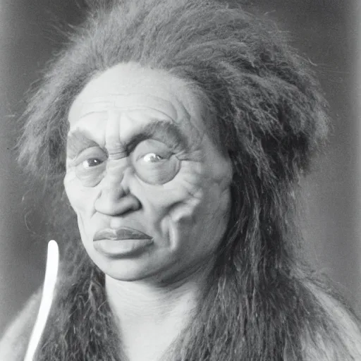 Prompt: Marjorie Taylor Green as a neanderthal