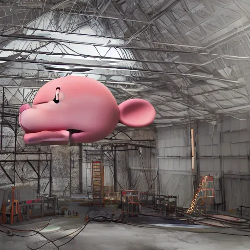 Prompt: workers autopsy mickey mouse head on sound stage by beeple, 8 k resolution, ultra realistic