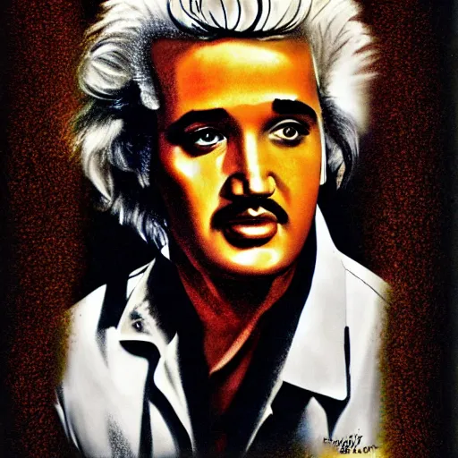 Prompt: elvis einstein portrait