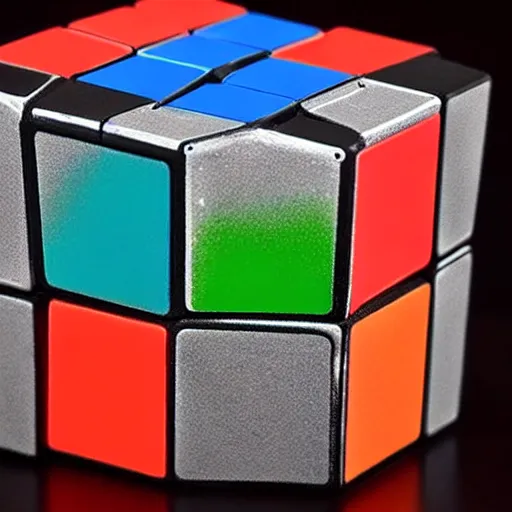 Image similar to a rubix cube made of lightning