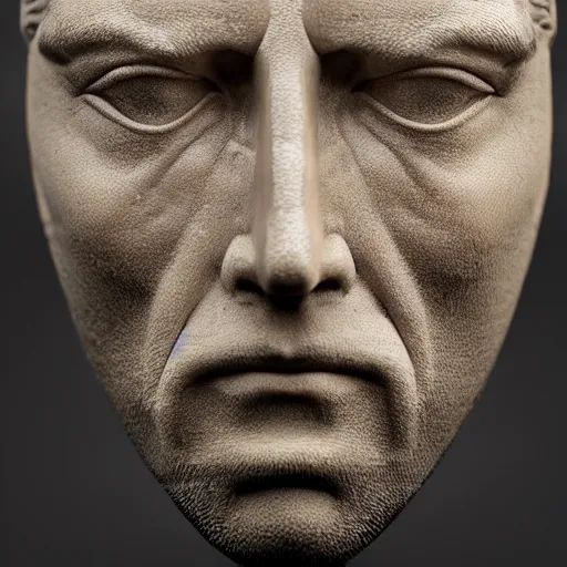 Image similar to a porcelain sculpture of god's face in the style of thomas schutte, lucid dream series, cinematic, hyper - realistic, very detailed, ray tracing, 8 k resolution, long - shot, sharp focus, low angle, 8 5 mm photograph, wide lens