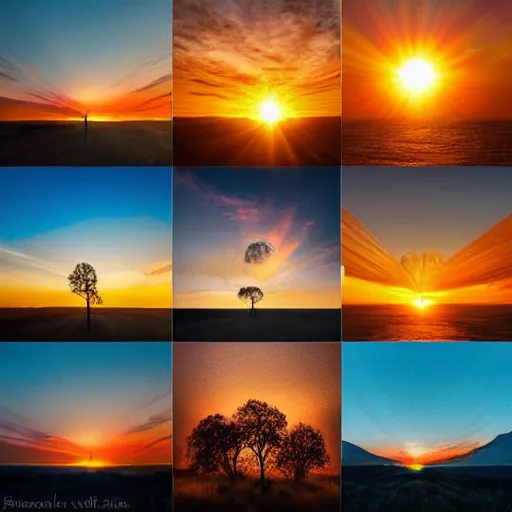 Prompt: a year of sunrises ☀ photography by luca vanzella