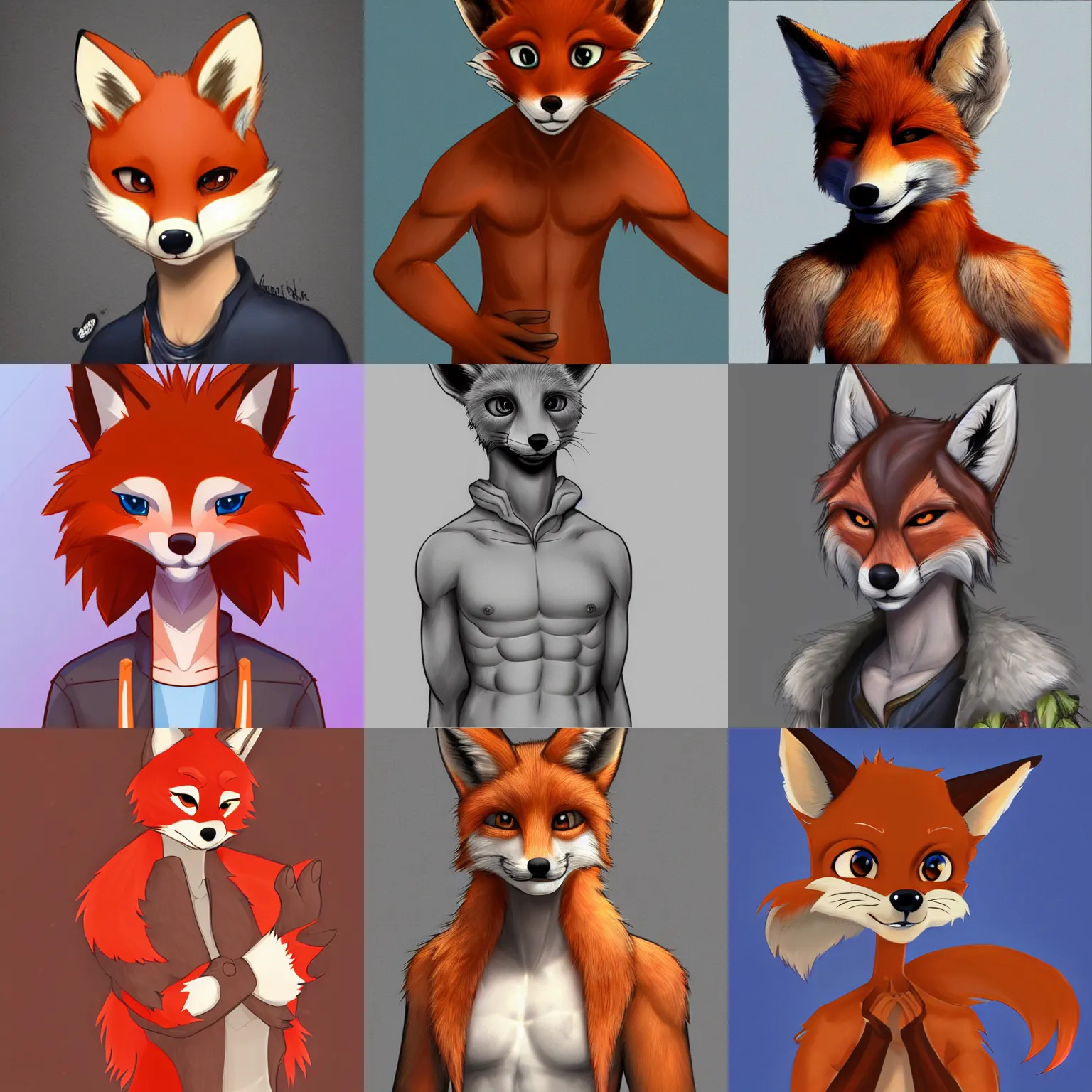 Prompt: very beautiful digital art of a cute cartoon male humanoid anthro furry fox character, highly detailed, trending on FurAffinity