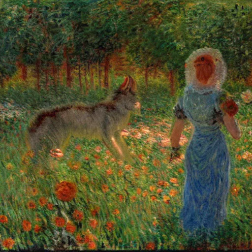 Image similar to midsommar werewolf by claude monet