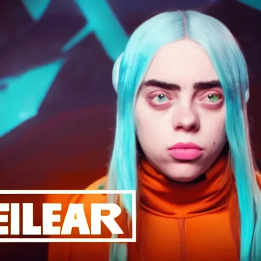 Image similar to billie eilish as a league of legends champion still shot from trailer