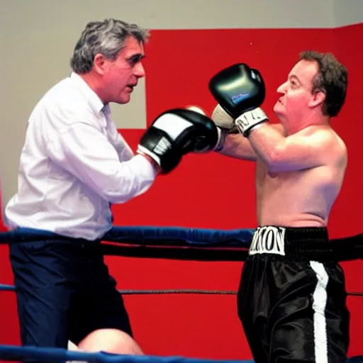 Image similar to Gordon Brown in a boxing match with David Cameron