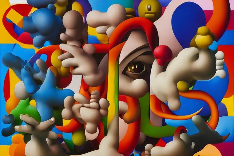 Prompt: 3 d letter w by kaws, james jean and salvador dali and shusei nagaoka, oil on canvas, surrealism, neoclassicism, renaissance, hyper realistic, cell shaded, 8 k