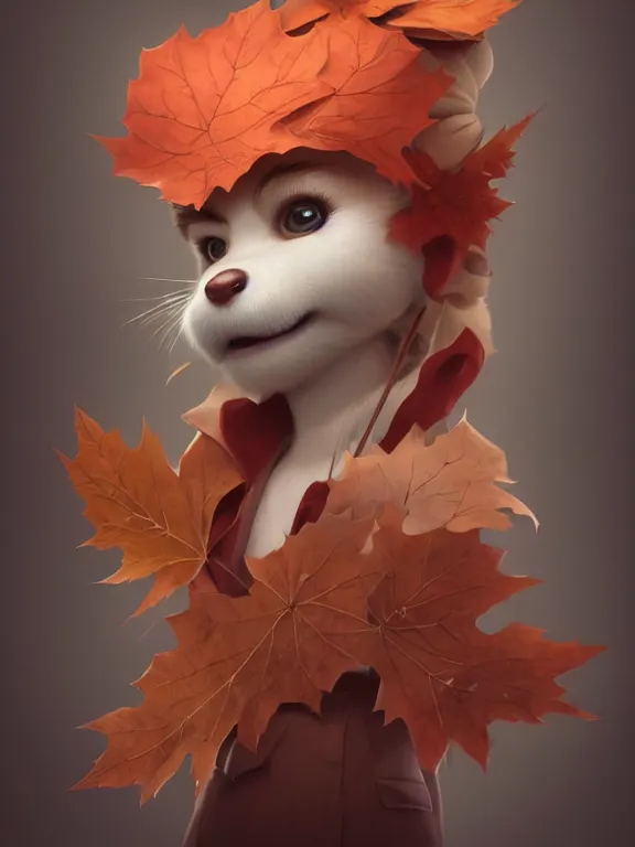 Image similar to cute anthropomorphic canadian maple by charlie bowater and anna dittmann and artgerm and clemens ascher, portrait, intricate, elegant, product shot, macro, symmetrical face, highly detailed, dramatic lighting, sharp focus, octane render, trending on artstation, artstationhd, artstationhq, unreal engine, 4 k, 8 k