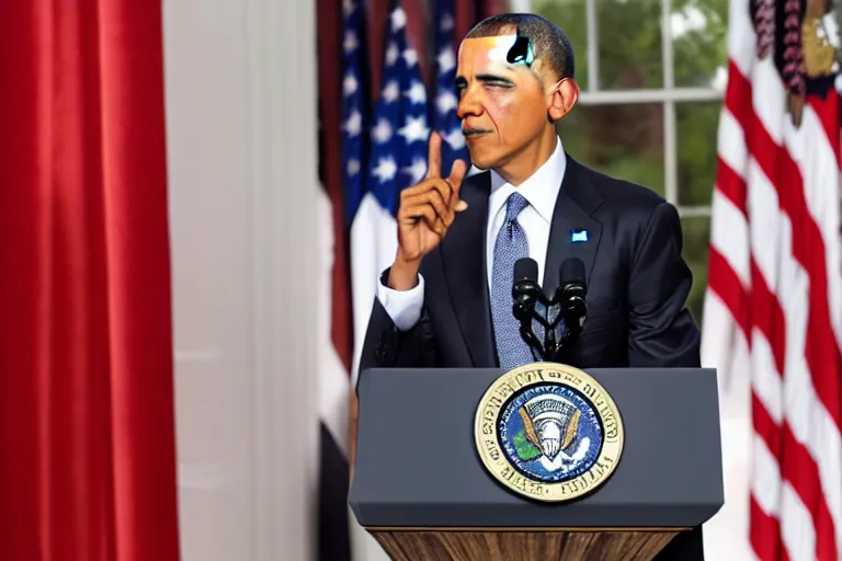 Prompt: Obama wearing a foolproof, unidentifiable disguise costume cosplay