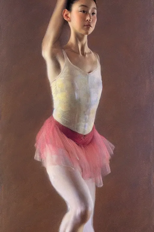 Image similar to portrait of a gorgeous graceful young hawaiian prima ballerina, by donato giancola and berthold woltze.