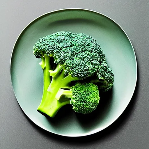 Prompt: “a head of broccoli made of diamonds”