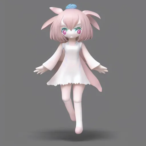 Prompt: cute fumo plush of a girl who is blessed with a magical aura, particle simulation, outline glow, vray