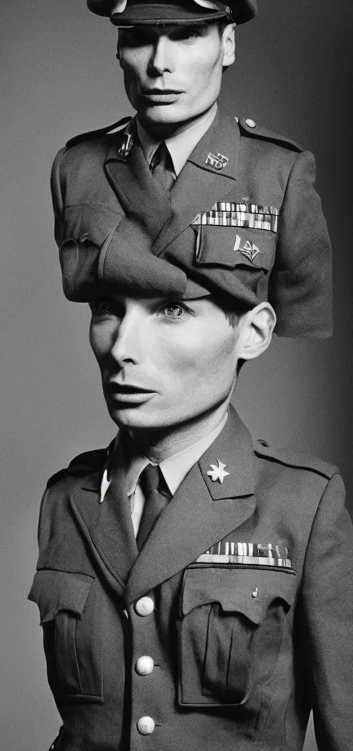 Image similar to cillian murphy in a world war ii uniform, black and white film photography