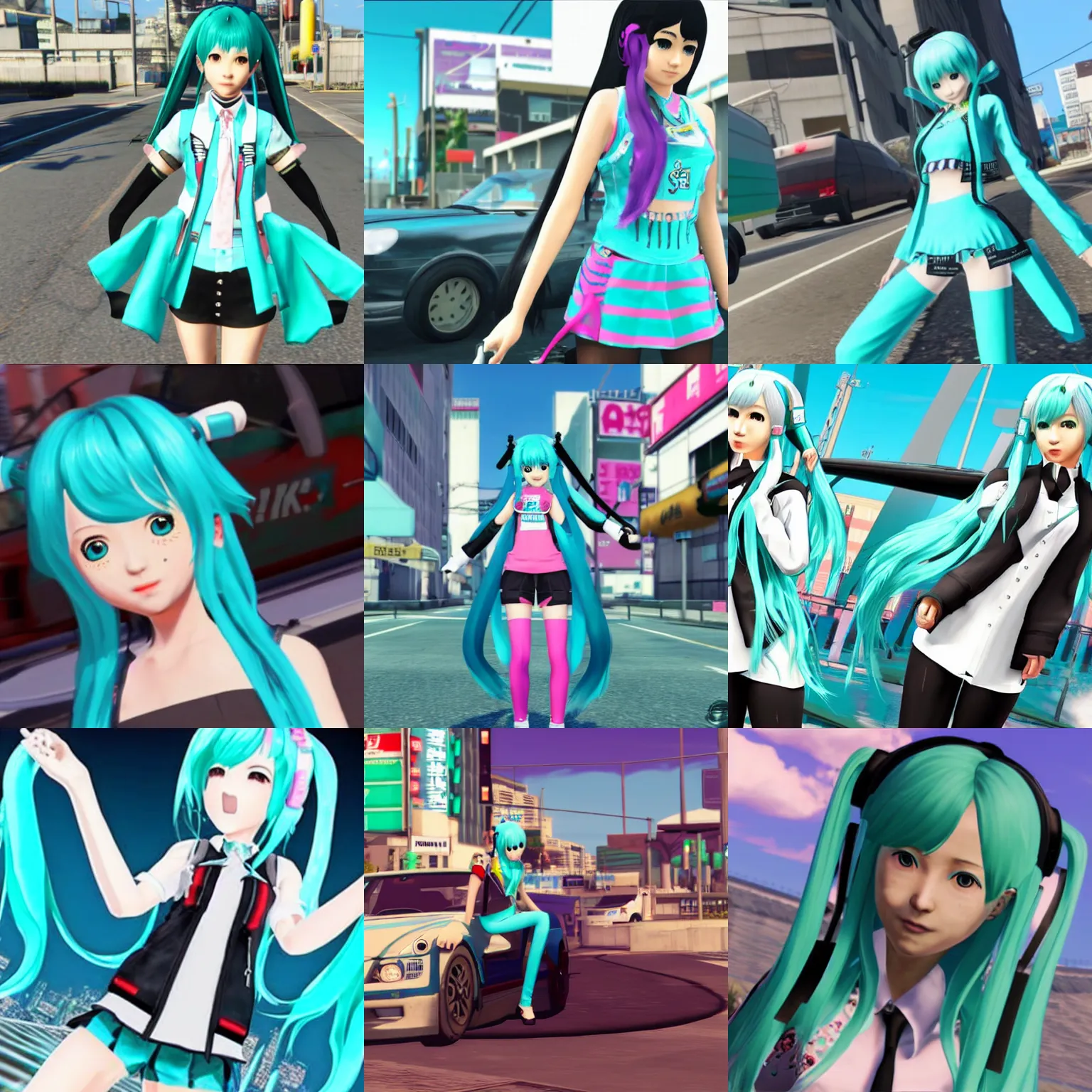 Prompt: Hatsune Miku in GTA V