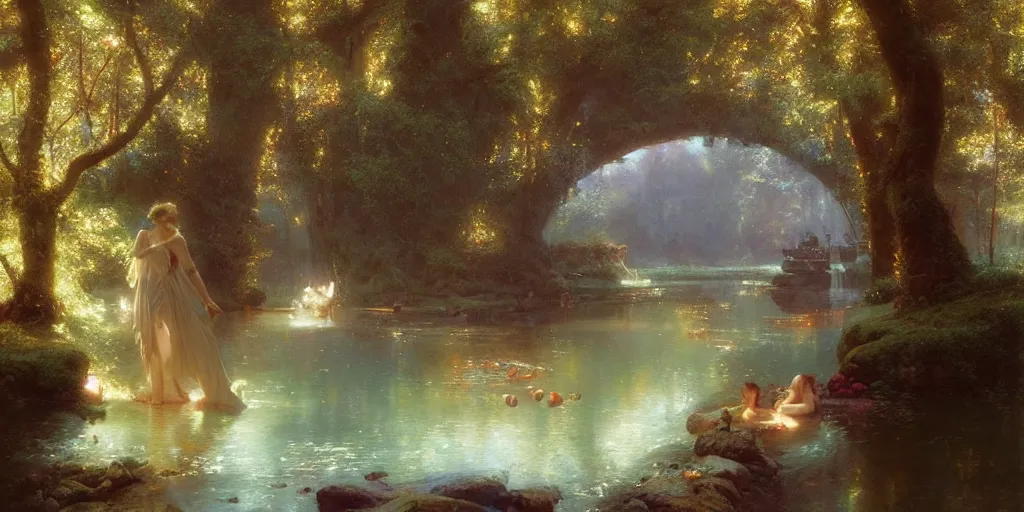 Image similar to River portal by Marc Simonetti and Delphin Enjolras and Pierre Auguste Cot