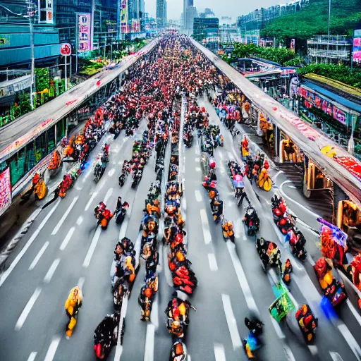 Prompt: millions of China people rushing towards Taiwan for food and safety, photorealistic, ultra-detailed, high HDR shot, cinematic lighting