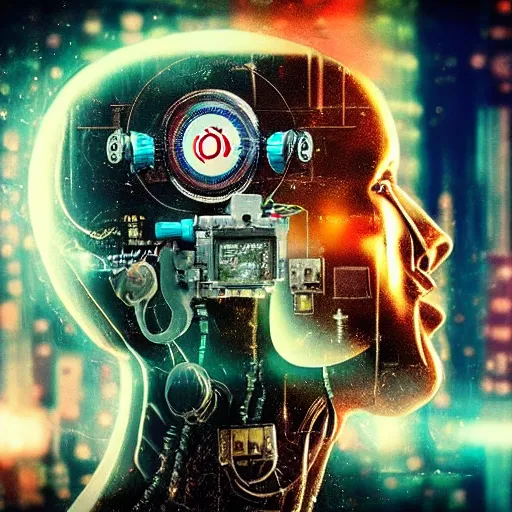 Image similar to Beautiful Photo of Arduino Uno in the robot's head. Cyberpunk. splatterpunk. 4K