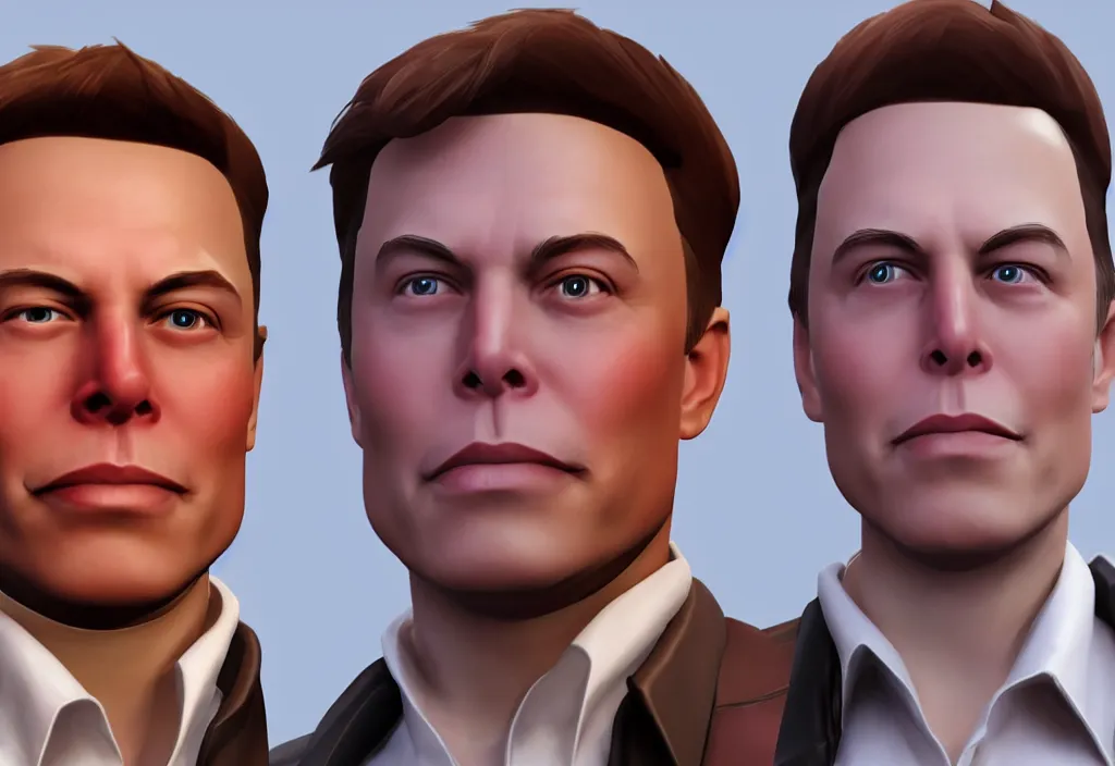 Image similar to elon musk in team fortress 2, elon musk in the video game team fortress, gameplay screenshot, close up, 3 d rendering. unreal engine. amazing likeness. very detailed.