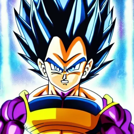 Prompt: a fusion between vegeta and broly