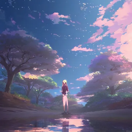 Prompt: a journey across time, anime scenery by Makoto Shinkai