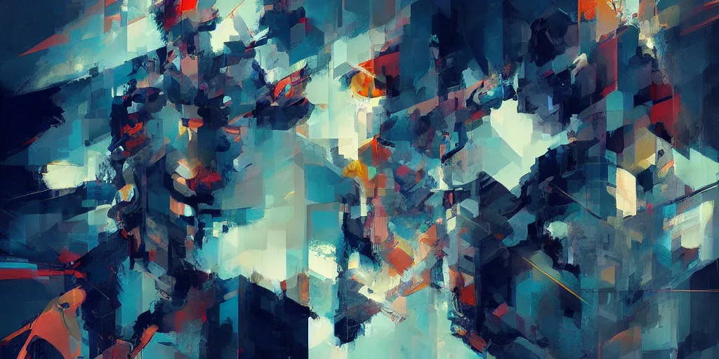 Image similar to intricate fractal abstraction, artstation, ryan hewett, mike mignola