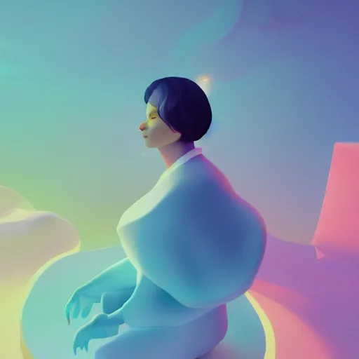 Prompt: hsiao - ron cheng style, vfx art, unreal engine render, claymation style, colourful, volumetric light, digital painting, digital illustration, dramatic light,