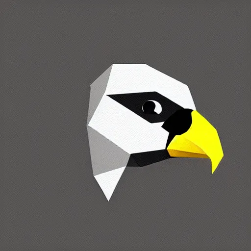 Prompt: Falcon bird face, low polygon effect, 2d