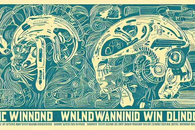 Prompt: Mind wandering poster by Steve Thomas and Mike beeple Winklemann, screen print