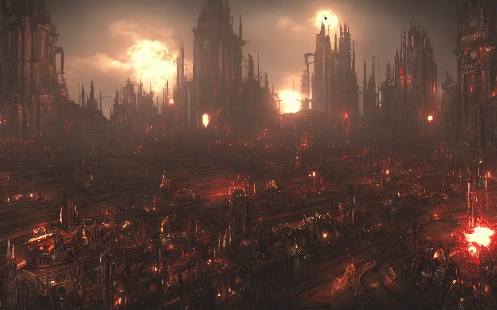 Prompt: adeptus mechanicus game screenshot from warhammer 4 0 0 0 cutscene