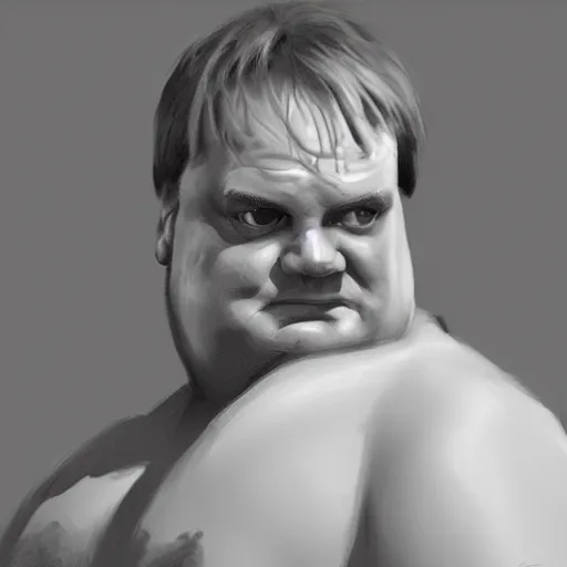 Image similar to concept art of chris farley, cinematic shot, painting by jama jurabaev, extremely detailed, brush hard, artstation, high quality, brush stroke