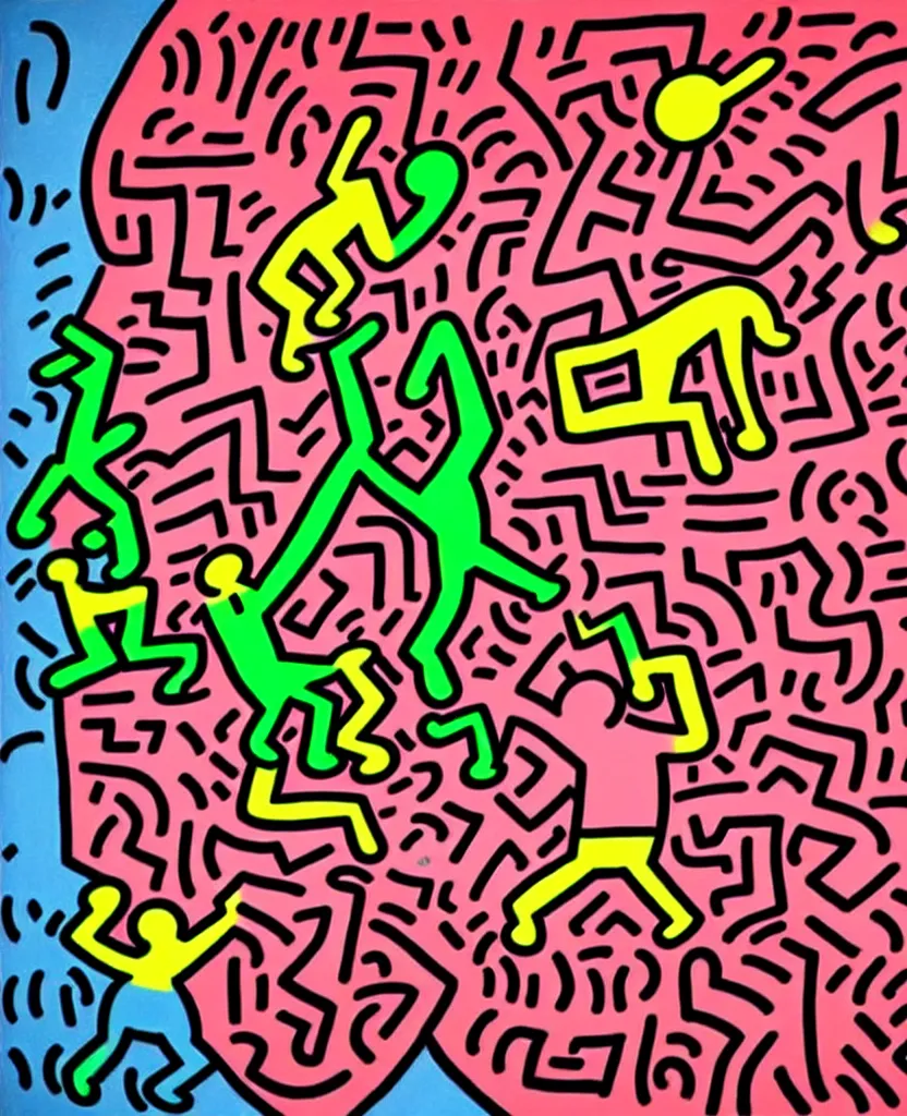 Image similar to Keith haring crack is wack painting |