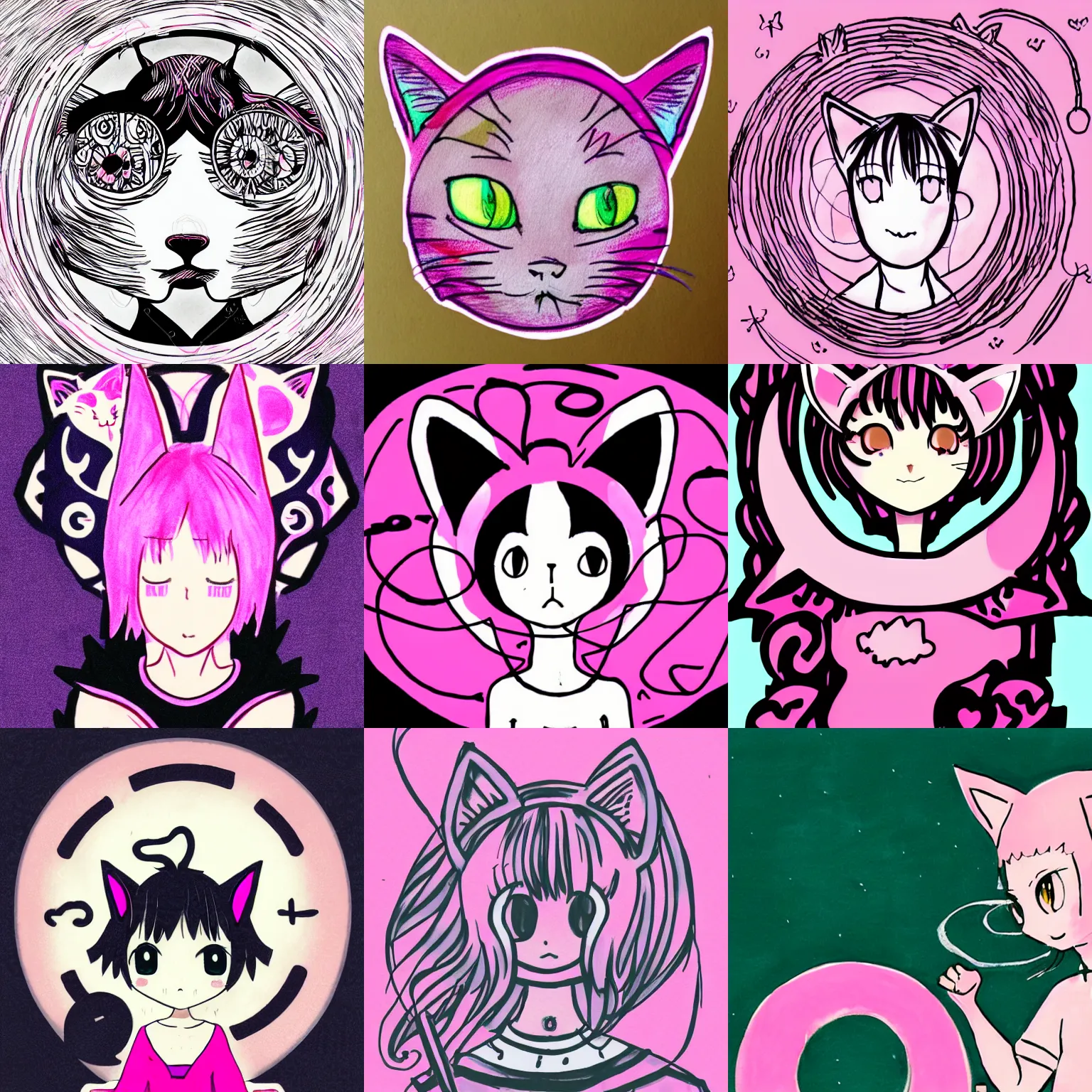 Anime Neko Cat Girl I Waifu Pastel Kawaii Anime Gi' Sticker