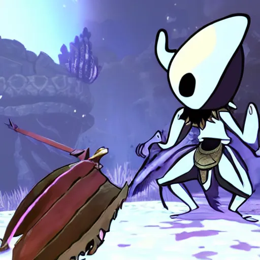 Prompt: hollow knight in breath of the wild