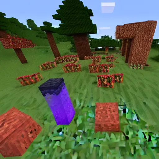 Image similar to minecraft warden beam of flowers