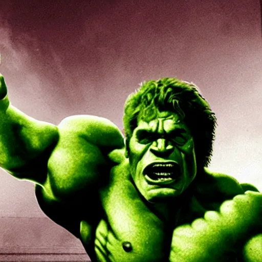 Prompt: benjamin netanyahu as the green hulk, angry