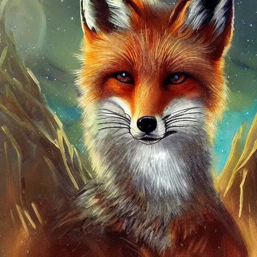 Image similar to fox wearing a tiara, fantasy art, epic