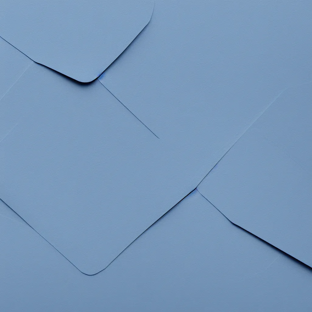 Prompt: top-down view of an envelope on top of a blue surface, 8k, high detail, photorealistic, proper shading