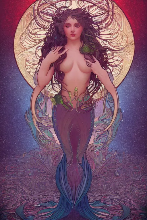 Prompt: a beautiful mermaid, symmetrical features, cinematic lighting, soft bokeh, fantasy, modern, colourful, highly detailed, digital painting, artstation, deviantart, concept art, sharp focus, illustration, by alphonse mucha