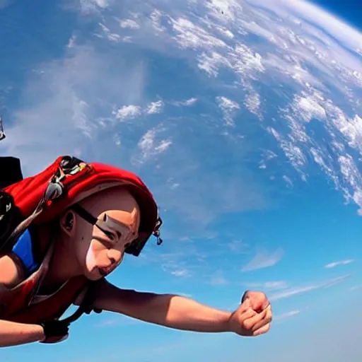 Image similar to aang from avatar the last airbender skydiving