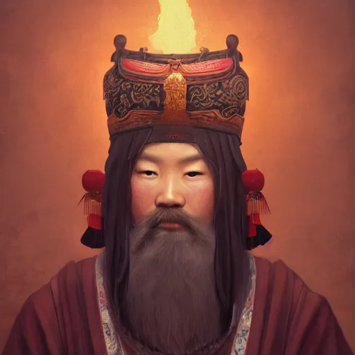 Image similar to portrait painting of a chinese taoist priest about 3 0 years old, like zunlong by wenjun lin, irakli nadar, bright colors, octopath traveler, wenjun lin, unreal engine 5 highly rendered, global illumination, radiant light, detailed and intricate environment