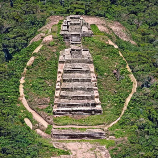 Image similar to treasure map leading to an aztec temple in the middle of the amazon jungle