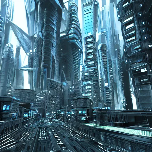 Prompt: photo of a futuristic city in a dystopian future made of electronic components by hr giger. Very detailed 8k. Unreal engine 5 render with nanite, global illustration and path tracing. Cinematic post processing.